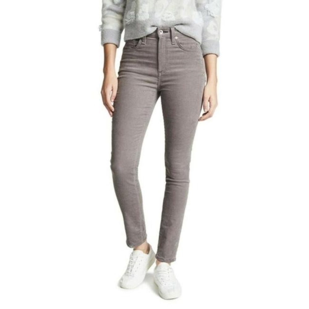 Rag & Bone High Rise Skinny Corduroy Jeans Nickel Gray Size 25